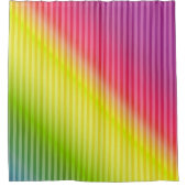 明るいネオン蛍光勾配レインボーグラデーションコール シャワーカーテン (正面)