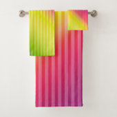 明るいネオン蛍光勾配レインボーグラデーションコール バスタオルセット (インサイチュ)