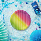 明るいネオン蛍光勾配レインボーグラデーションコール ペーパープレート (パーティー)