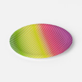 明るいネオン蛍光勾配レインボーグラデーションコール ペーパープレート (アングル)