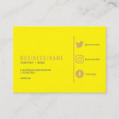 明るいネオン黄色のソーシャルメディア名刺。 名刺 (正面)