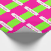 明るいネモダンオンピンク緑モノグラム ラッピングペーパー (角)