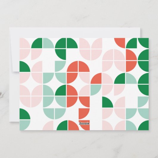 明るいノエルカラフルクリスマスの幾何学的スクリプト シーズンカード (裏面)