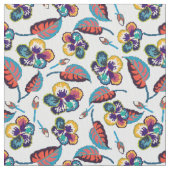 明るいハイビスカスパターン ファブリック (クローズアップ)