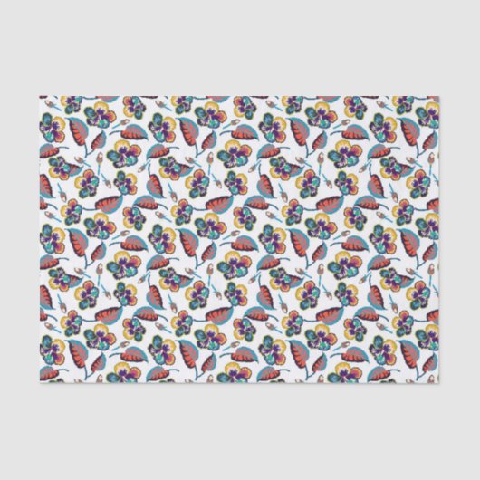 明るいハイビスカスパターン 薄葉紙 (正面)