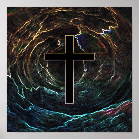 明るいハイライトの黒い十字 ポスター (正面)