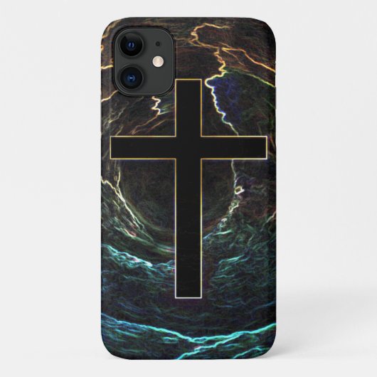 明るいハイライトの黒い十字 Case-Mate iPhoneケース (裏面)