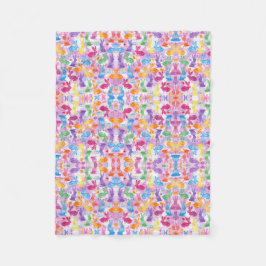 明るいハッピーイースターバニー水彩ブランケット フリースブランケット