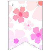 明るいハッピーバースデーバブルガムピンク桃の花 バンティングフラッグ (第1の旗)