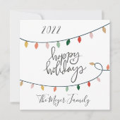 明るいハッピーホリデーズクリスマスライト3写真 シーズンカード (正面)