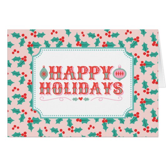 明るいハッピーホリデー | レトロピンクアンドレッドホリー (正面横)