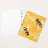 明るいハニカムパターン上のミツバチ プランナー手帳 (ディスプレー)