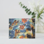 明るいハミングバードと花 ポストカード (スタンド正面)