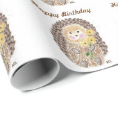 明るいハリネズミ包装紙 ラッピングペーパー (ロールコーナー)