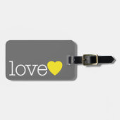 明るいハートと住所/電話 ラゲッジタグ (正面横)