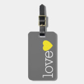 明るいハートと住所/電話 ラゲッジタグ (正面縦)