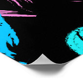 明るいハートと星、シームレスなパターン。 ポスター (角)