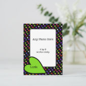 明るいハートのまわりにマイフォト ポストカード (スタンド正面)