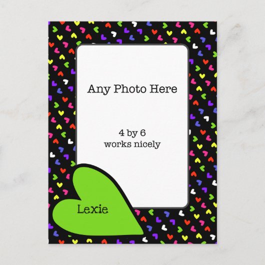 明るいハートのまわりにマイフォト ポストカード (正面)