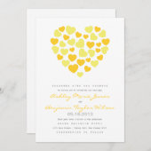 明るいハートの結婚式招待状 招待状 (正面/裏面)
