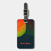 明るいバカラフルレーボールダークブルー ラゲッジタグ (正面縦)