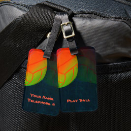明るいバカラフルレーボールダークブルー ラゲッジタグ