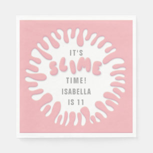 明るいバラのピンクブルーのスライムパーティー スタンダードランチョンナプキン