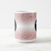 明るいバラ金ゴールドと白の上のロゴグラデーション コーヒーマグカップ (中央)