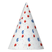 明るいバルーンと紙吹雪のカスタマイズ可能誕生日 パーティーハット (左)