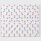 明るいバルーンと紙吹雪のカスタマイズ可能誕生日 ラッピングペーパー (フラット)