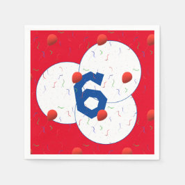 明るいバルーンと紙吹雪誕生日 スタンダードカクテルナプキン