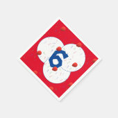 明るいバルーンと紙吹雪誕生日 スタンダードカクテルナプキン (角)