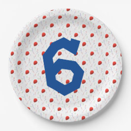 明るいバルーンと紙吹雪誕生日 ペーパープレート