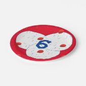 明るいバルーンと紙吹雪誕生日 ペーパープレート (アングル)