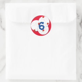 明るいバルーンと紙吹雪誕生日 ラウンドシール