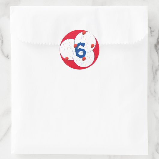 明るいバルーンと紙吹雪誕生日 ラウンドシール (バッグ)