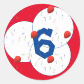 明るいバルーンと紙吹雪誕生日 ラウンドシール (正面)