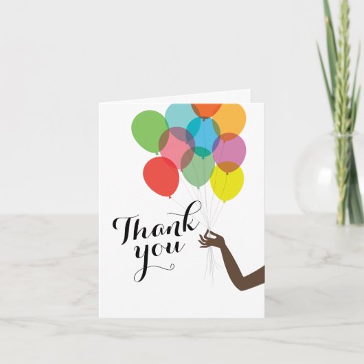 明るいバルーンを折りモダン曲げ サンキューカード (正面)