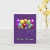 明るいバルーンハッピーバースデー カード (黄色い花)