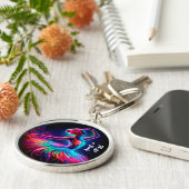 明るいバレエのバレエモダンネオンダンスブラック キーホルダー (側面)