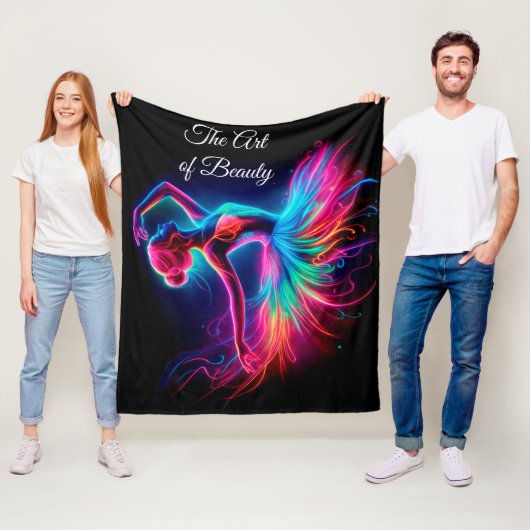 明るいバレエのバレエモダンネオンダンスブラック フリースブランケット (インサイチュ)