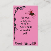 明るいパウダーピンク(ゴシック付き)黒バラ 名刺 (裏面)