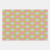 明るいパカラフルタアーガイルーン ラッピングペーパーシート (正面)