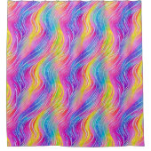 明るいパカラフルタ渦巻形のーン シャワーカーテン (正面)