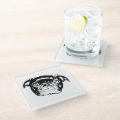 明るいパグのギャザリング コースター (アングル)