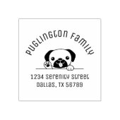明るいパグドッグファミリーアーチアドレス2 ラバースタンプ (インプリント)