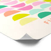 明るいパステルの幾何学的パーソナライズされた形状 ポスター (角)