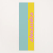 明るいパステルカラーブロックパーソナライズされた ヨガマット (正面)