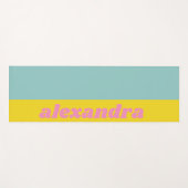 明るいパステルカラーブロックパーソナライズされた ヨガマット (正面(横))