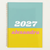 明るいパステルカラーブロック 2027 パーソナライズド プランナー手帳 (正面)